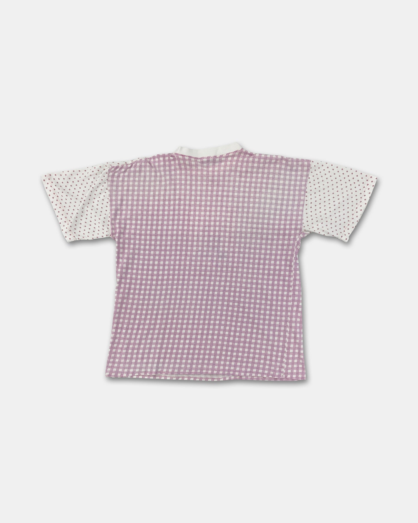 Vintage 1990s La Campagne Checkered T-Shirt Light Pink