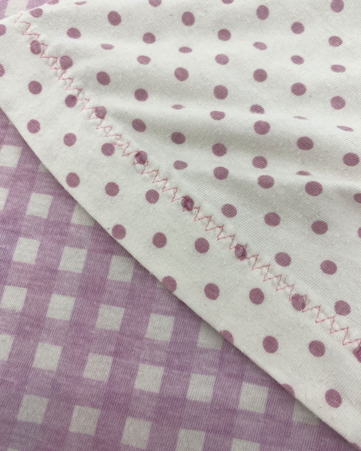 Vintage 1990s La Campagne Checkered T-Shirt Light Pink