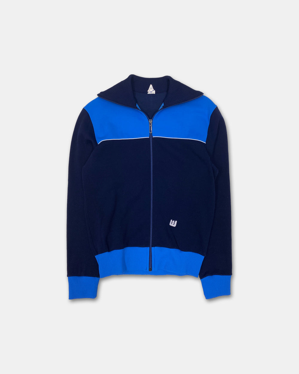 Vintage 1970s Ski Track Jacket Blue Navy