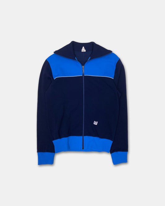 Vintage 1970s Ski Track Jacket Blue Navy