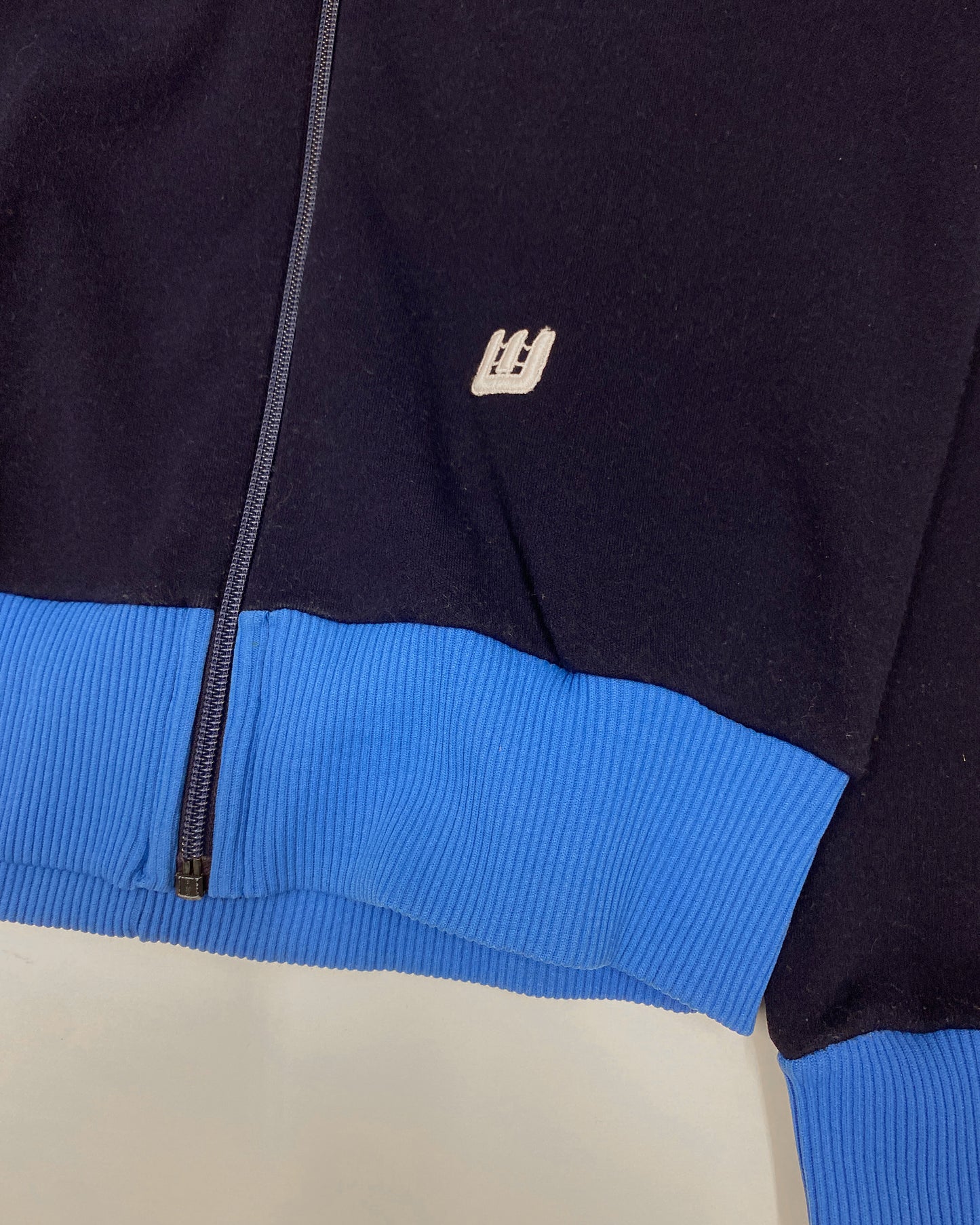 Vintage 1970s Snowsuit Ski Track Jacket and Pants Blue Navy