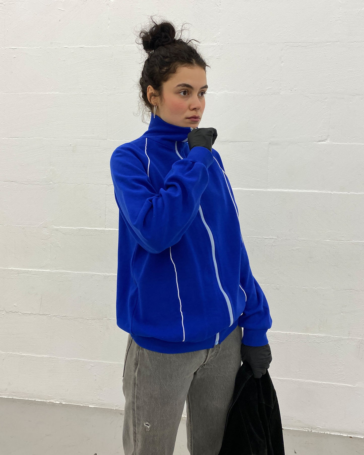Vintage 1970s DDR Sport Track Jacket Blue