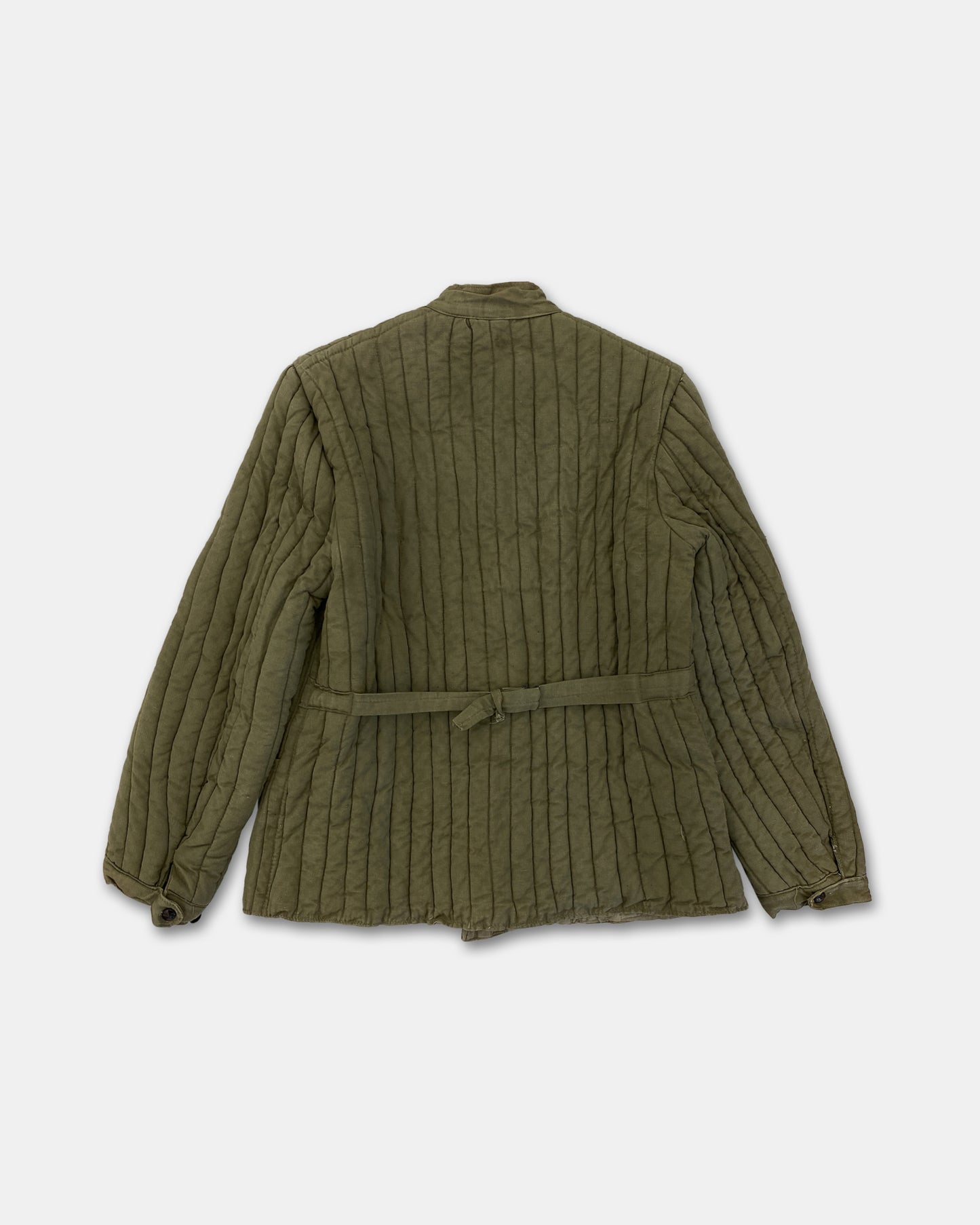 Vintage 1970s Soviet Telogreika Padded Jacket Khaki Green