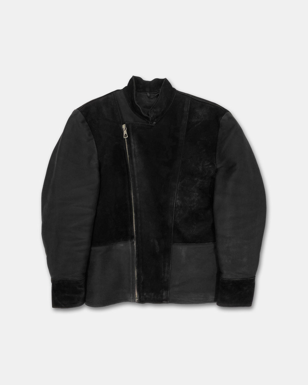 R. Paulsen K.G. Veddel 1980s Hybrid Cotton Leather Jacket Black