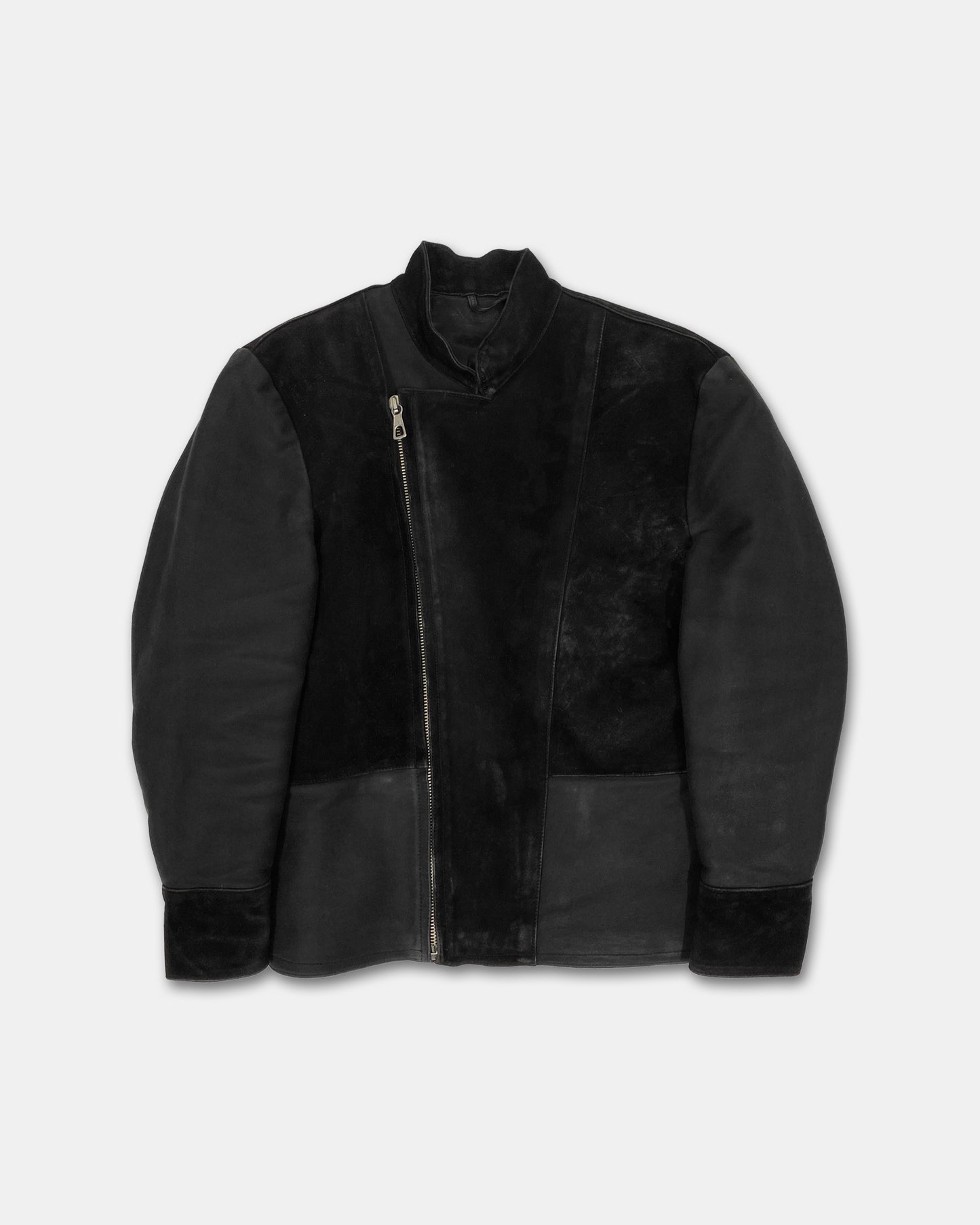 R. Paulsen K.G. Veddel 1980s Hybrid Cotton Leather Jacket Black