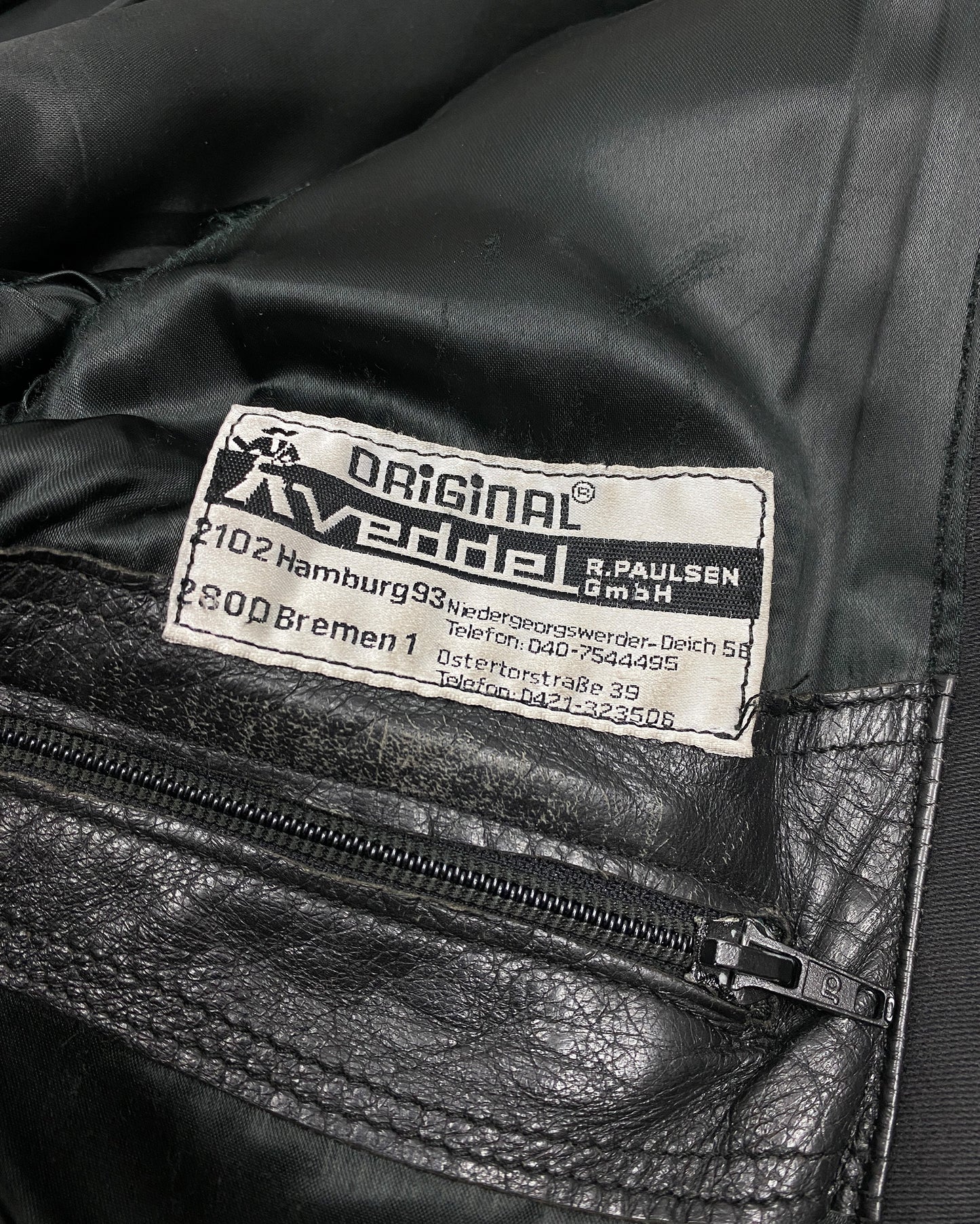 R. Paulsen K.G. Veddel 1980s Hybrid Cotton Leather Jacket Black