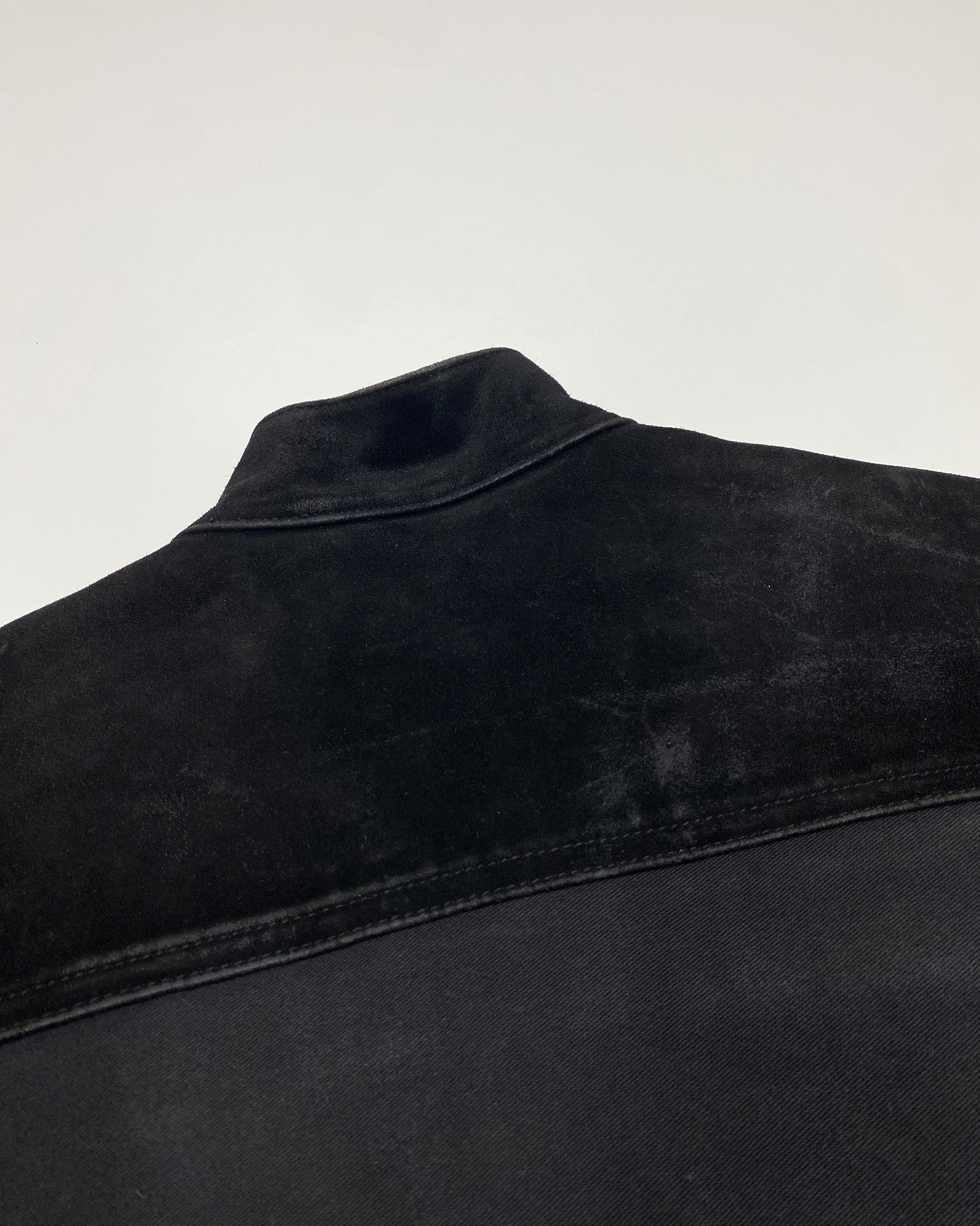 R. Paulsen K.G. Veddel 1980s Hybrid Cotton Leather Jacket Black