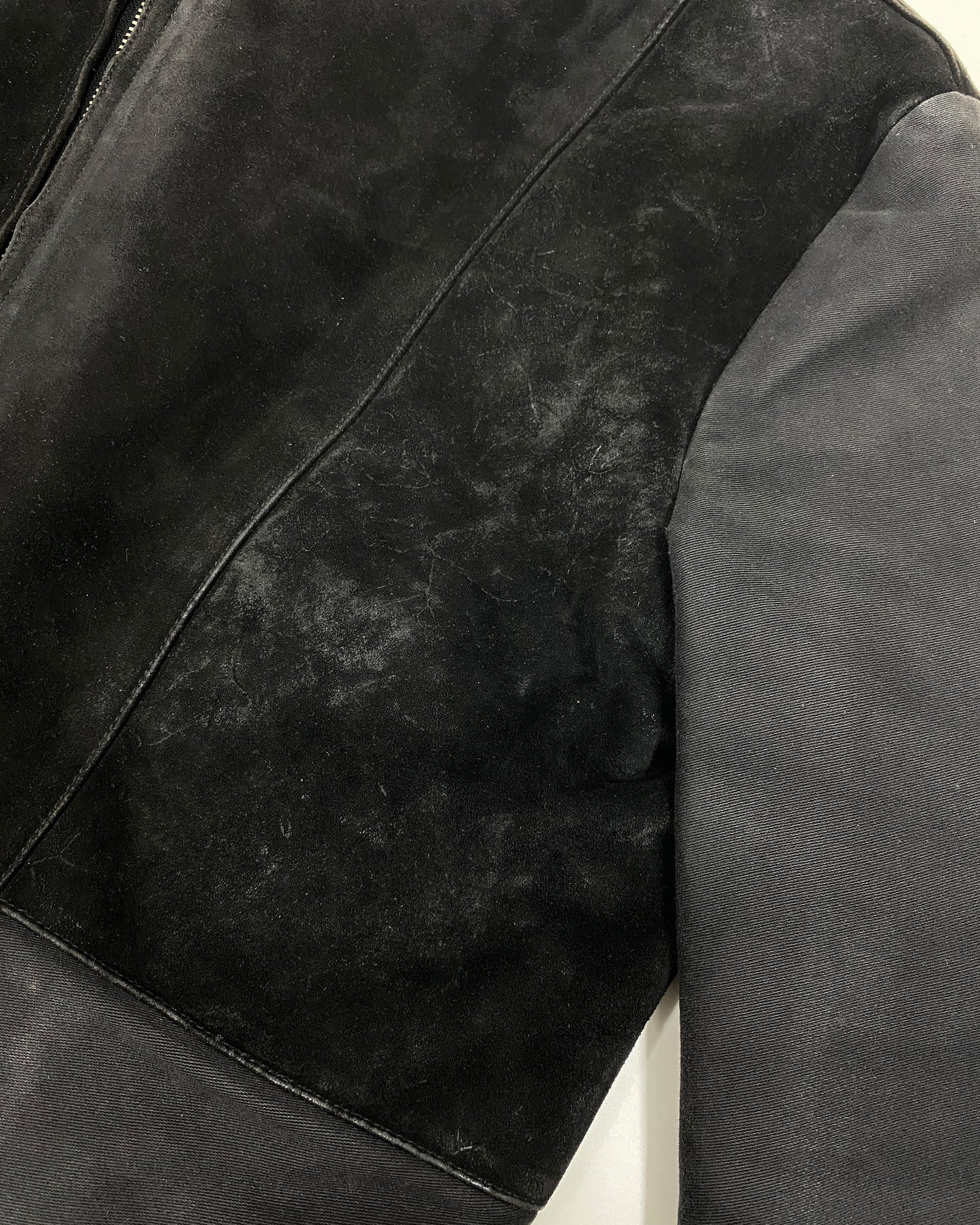 R. Paulsen K.G. Veddel 1980s Hybrid Cotton Leather Jacket Black