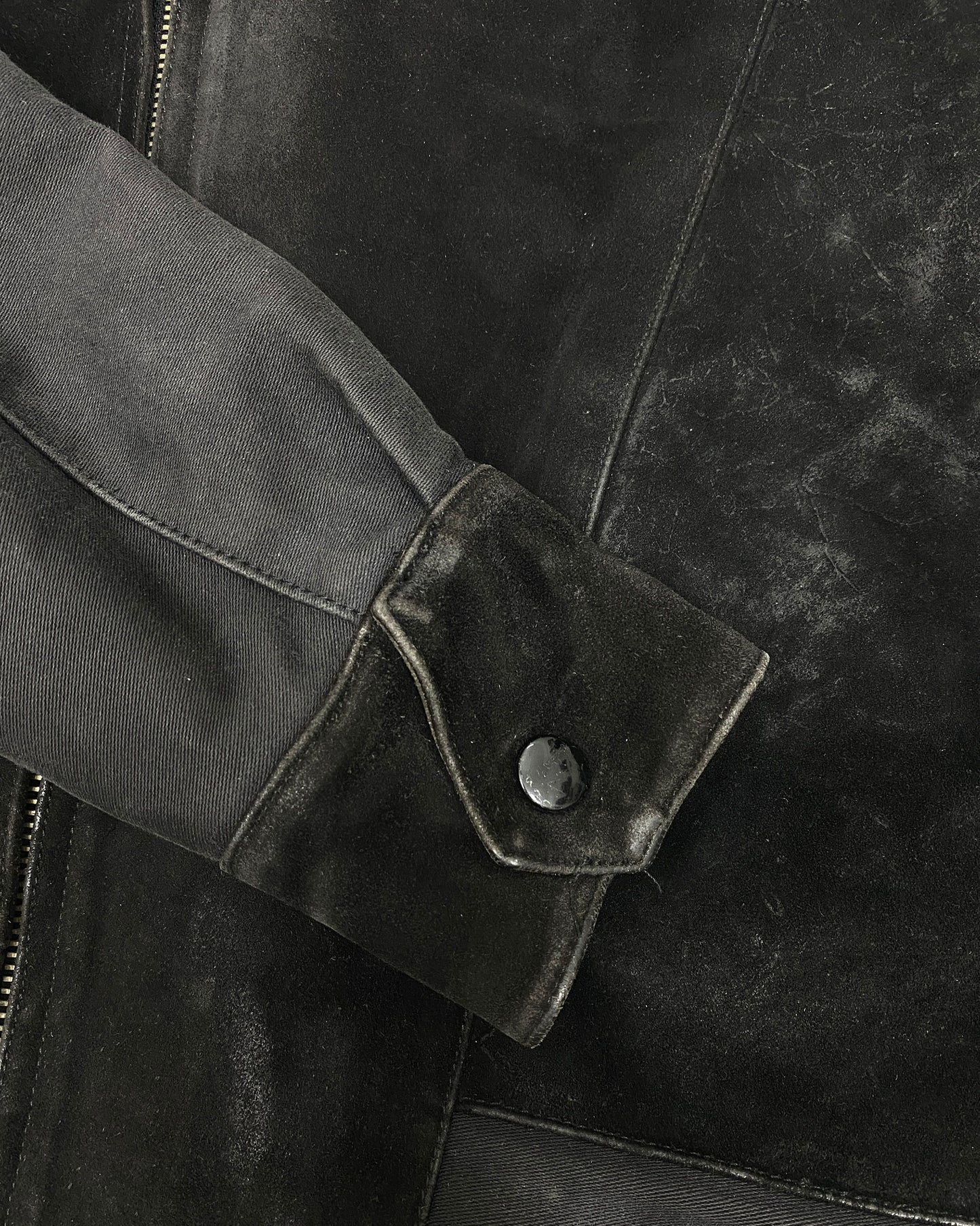 R. Paulsen K.G. Veddel 1980s Hybrid Cotton Leather Jacket Black
