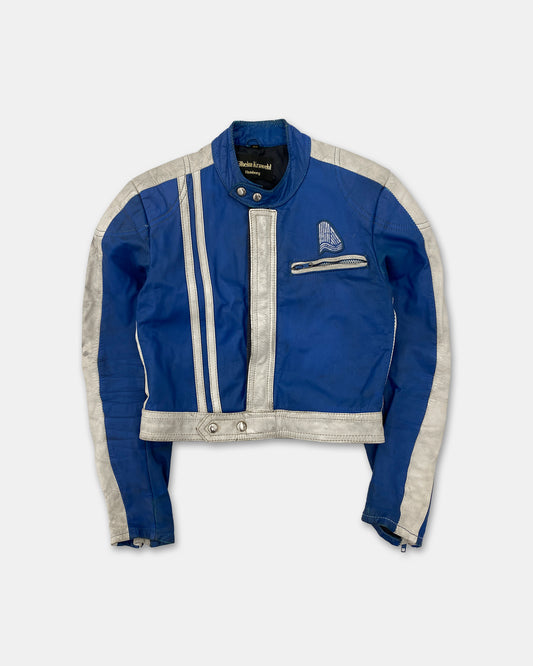 Wilhelm Krawehl 1970s Racing Leatherjacket Blue White