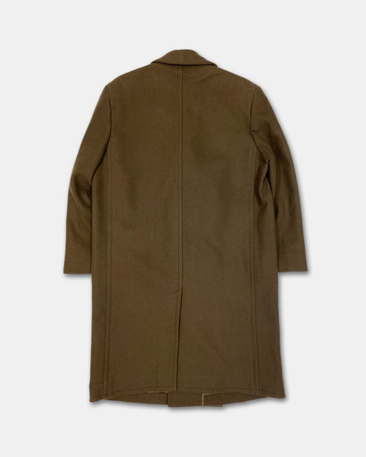 Vintage 1960s Heavyweight Wool Double Breasted Wool Coat Brown