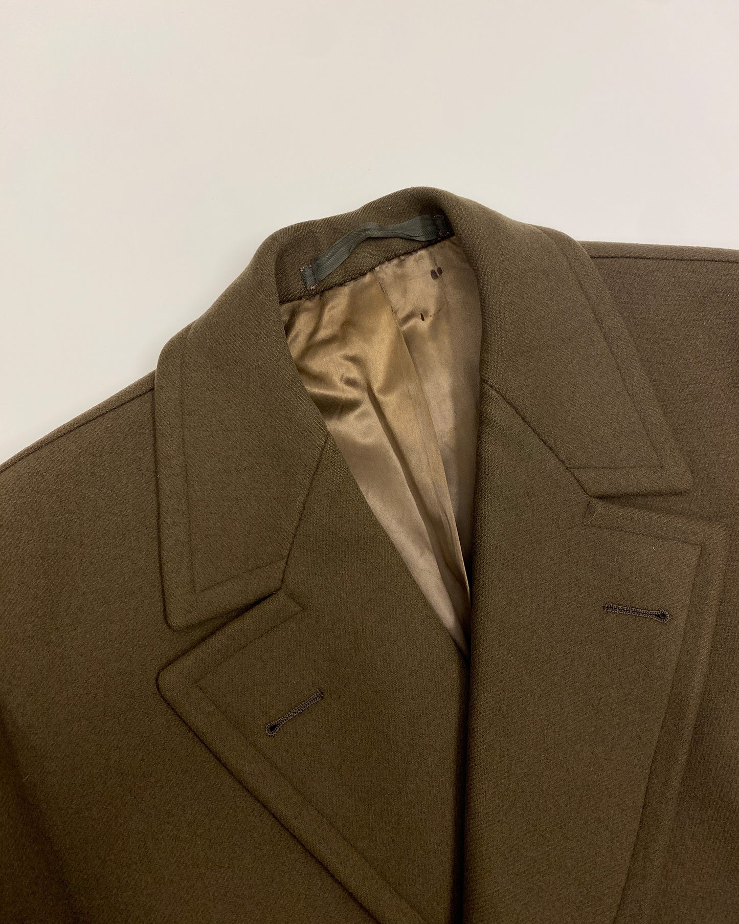 Vintage 1960s Heavyweight Wool Double Breasted Wool Coat Brown