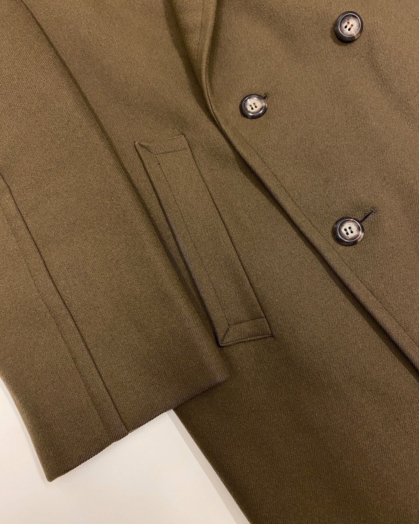 Vintage 1960s Heavyweight Wool Double Breasted Wool Coat Brown