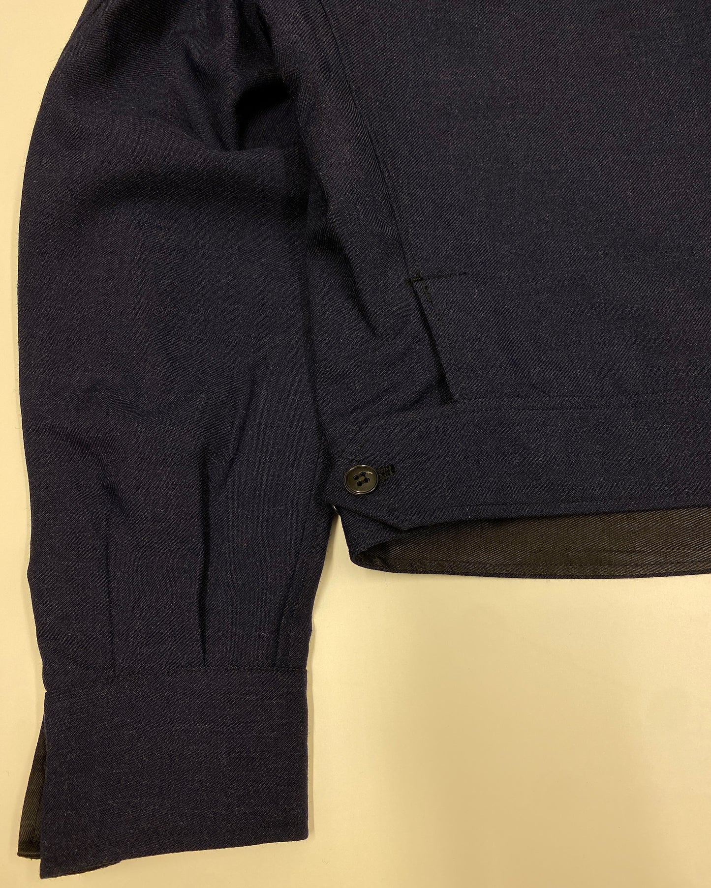 Vintage 1970s French Military Wool Blouse Jacket Dark Navy