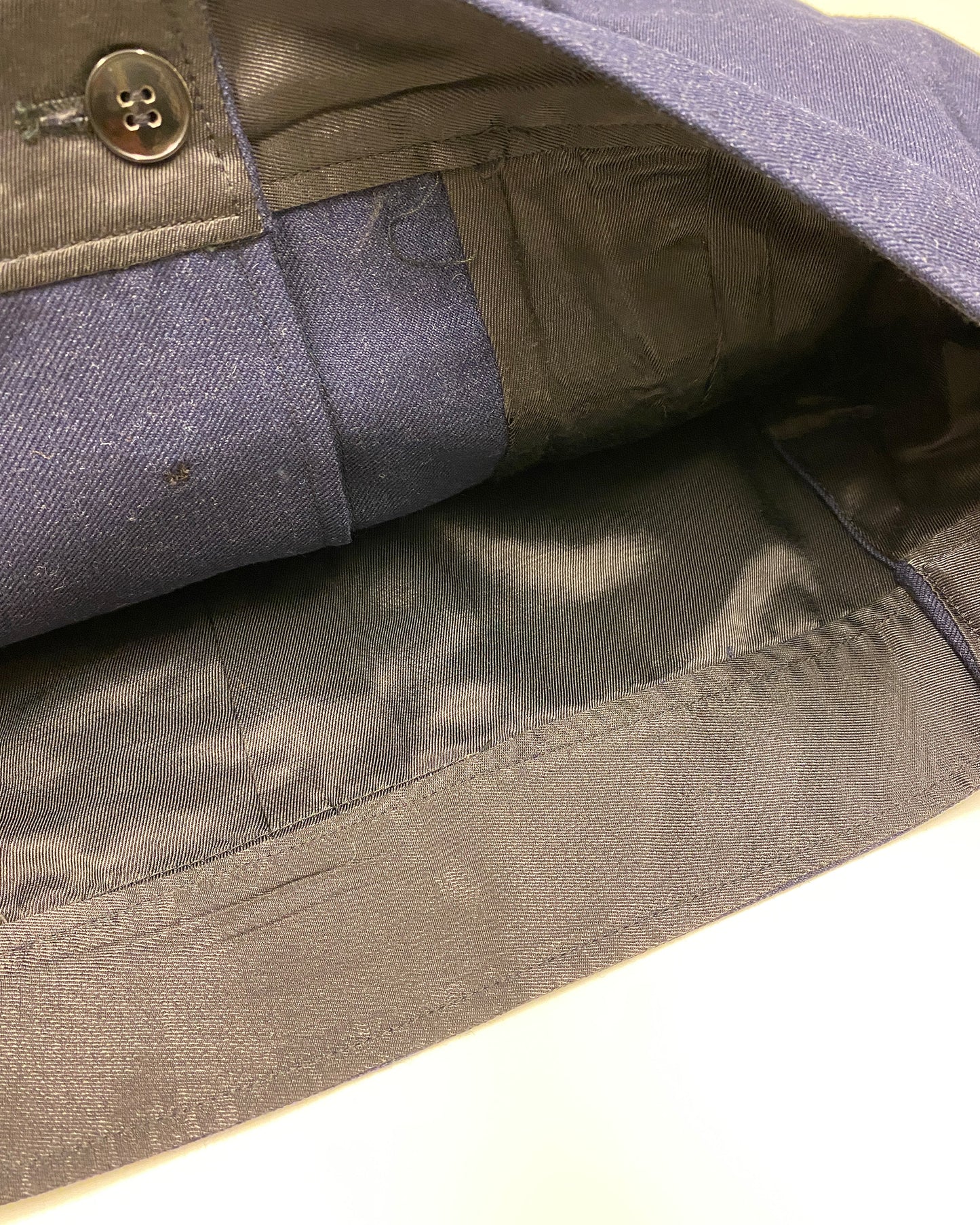 Vintage 1970s French Military Wool Blouse Jacket Dark Navy