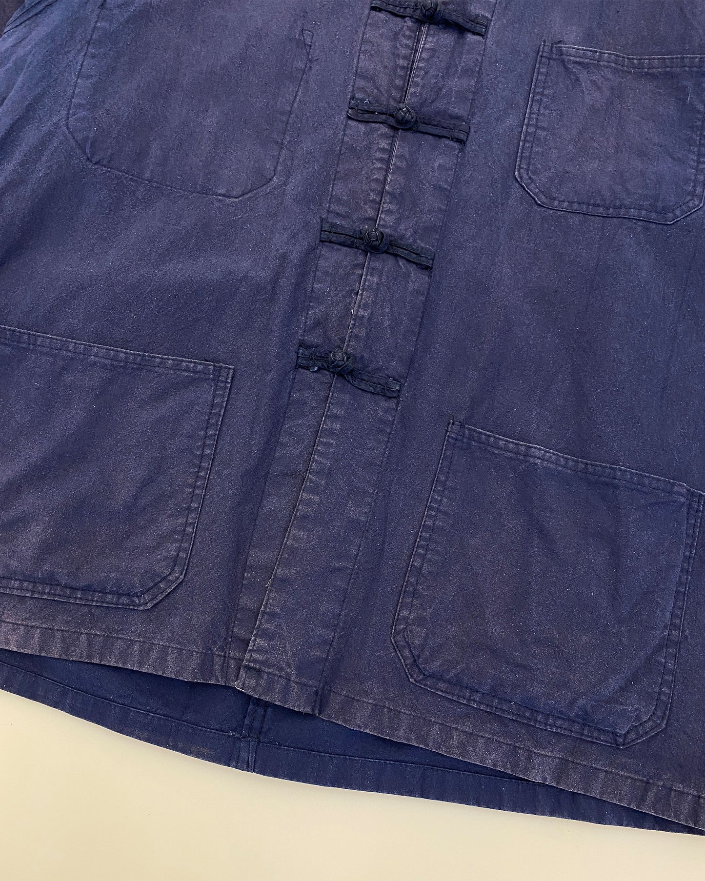 Vintage 1980s French Chinese Work Jacket Blue