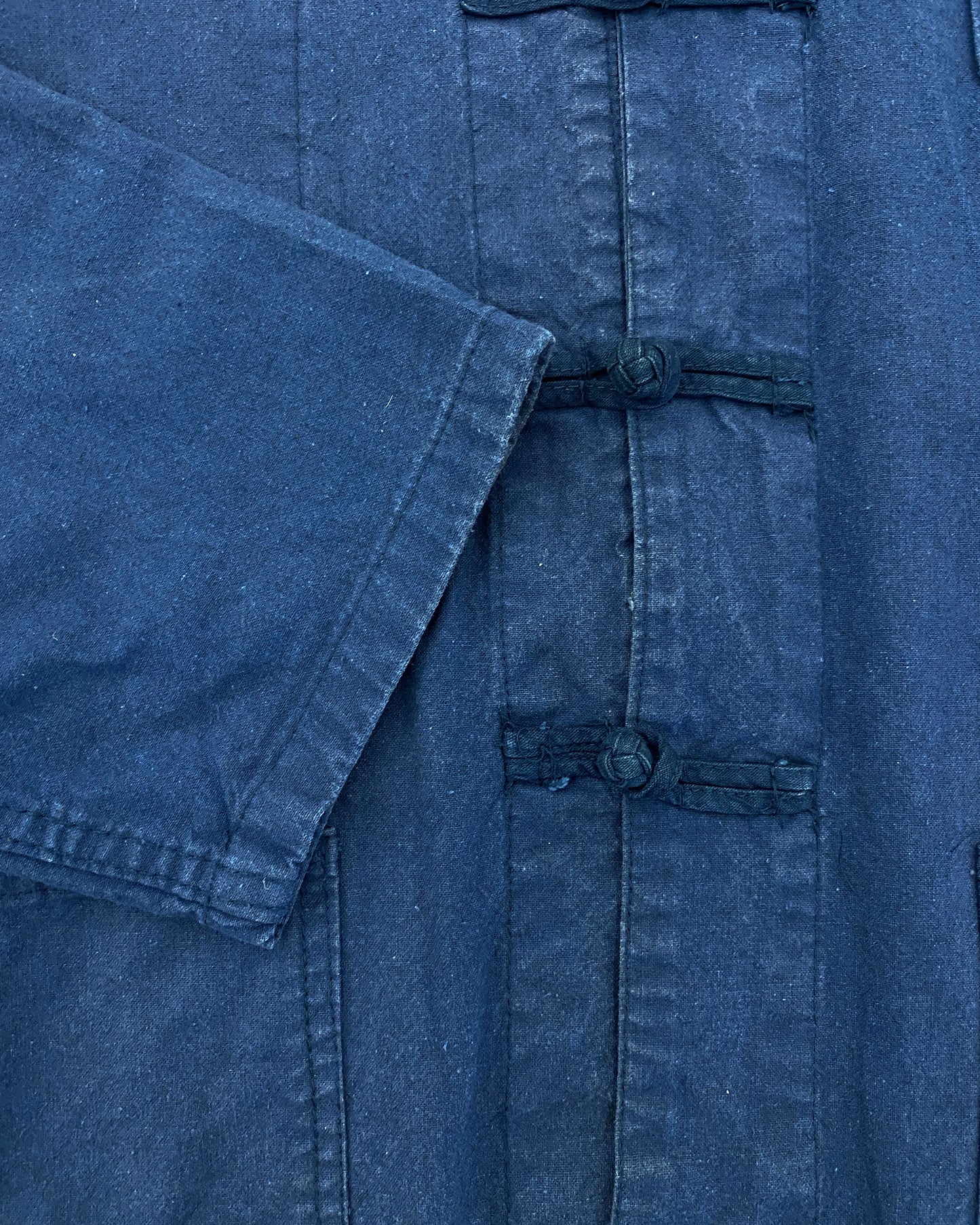 Vintage 1980s French Chinese Work Jacket Blue