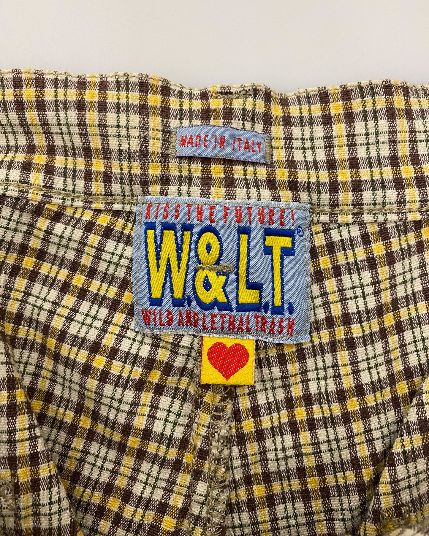 W.&L.T. Walter van Beirendonck 1990s Tartan Checkered Cargo Pants Yellow