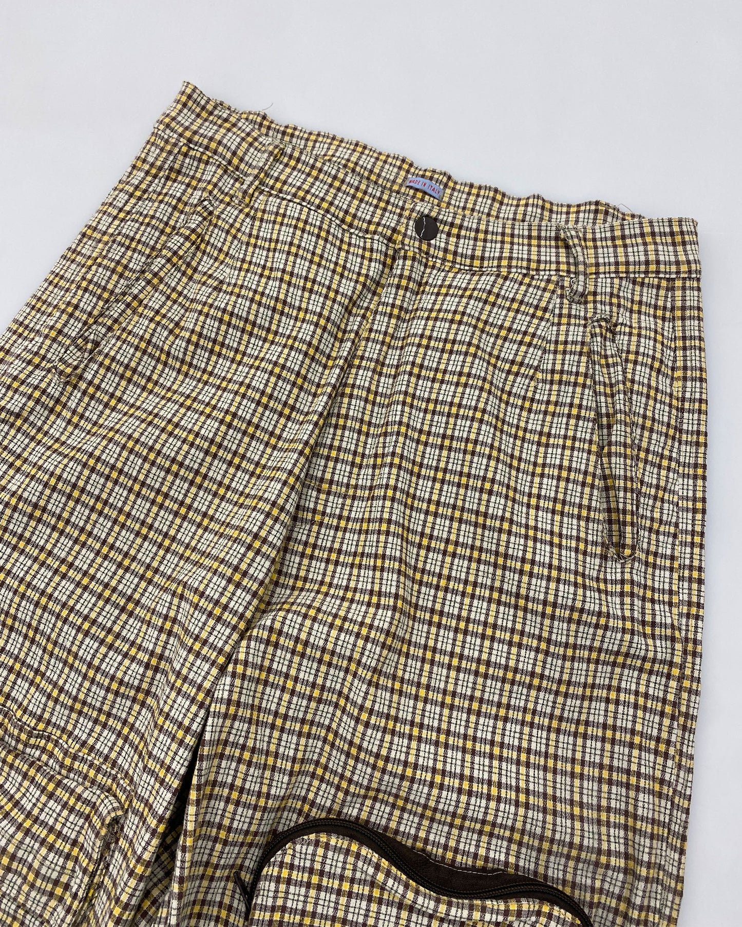 W.&L.T. Walter van Beirendonck 1990s Tartan Checkered Cargo Pants Yellow