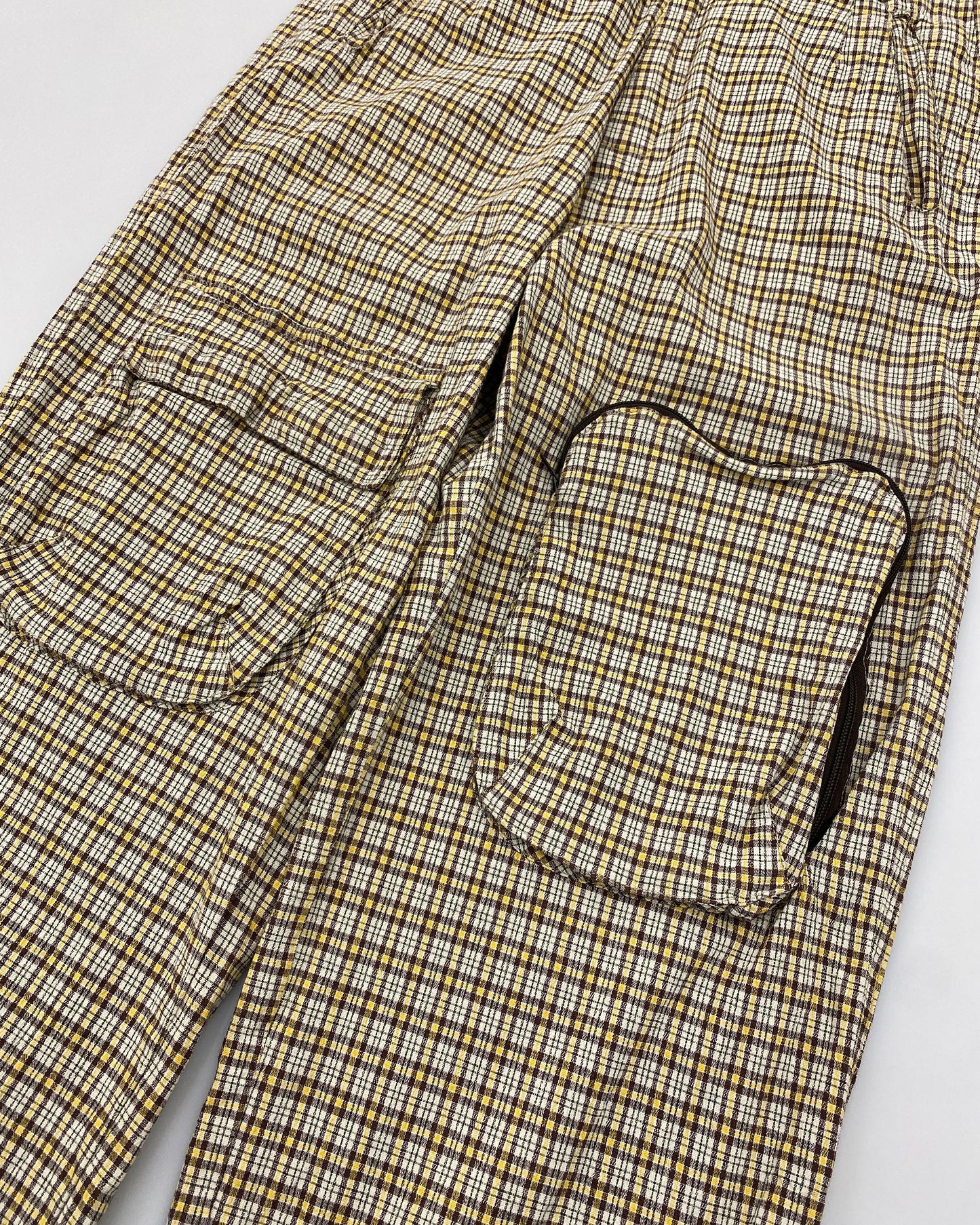 W.&L.T. Walter van Beirendonck 1990s Tartan Checkered Cargo Pants Yellow