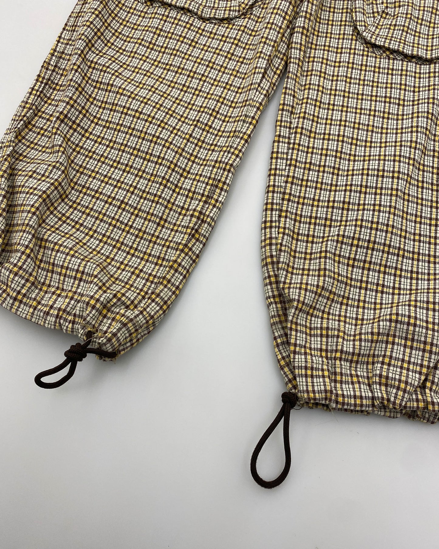 W.&L.T. Walter van Beirendonck 1990s Tartan Checkered Cargo Pants Yellow