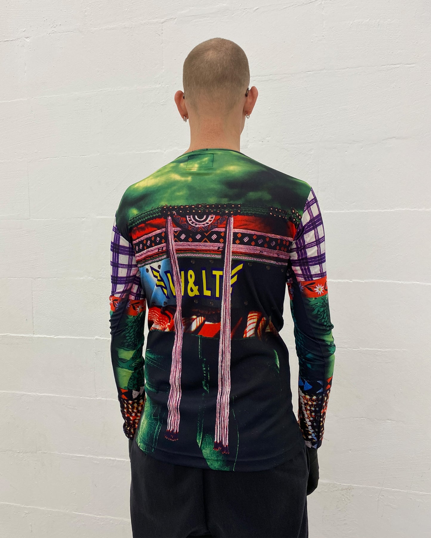 W.&L.T. Walter van Beirendonck SS1996 All Over Print Stretch Longsleeve T-Shirt Multicolor