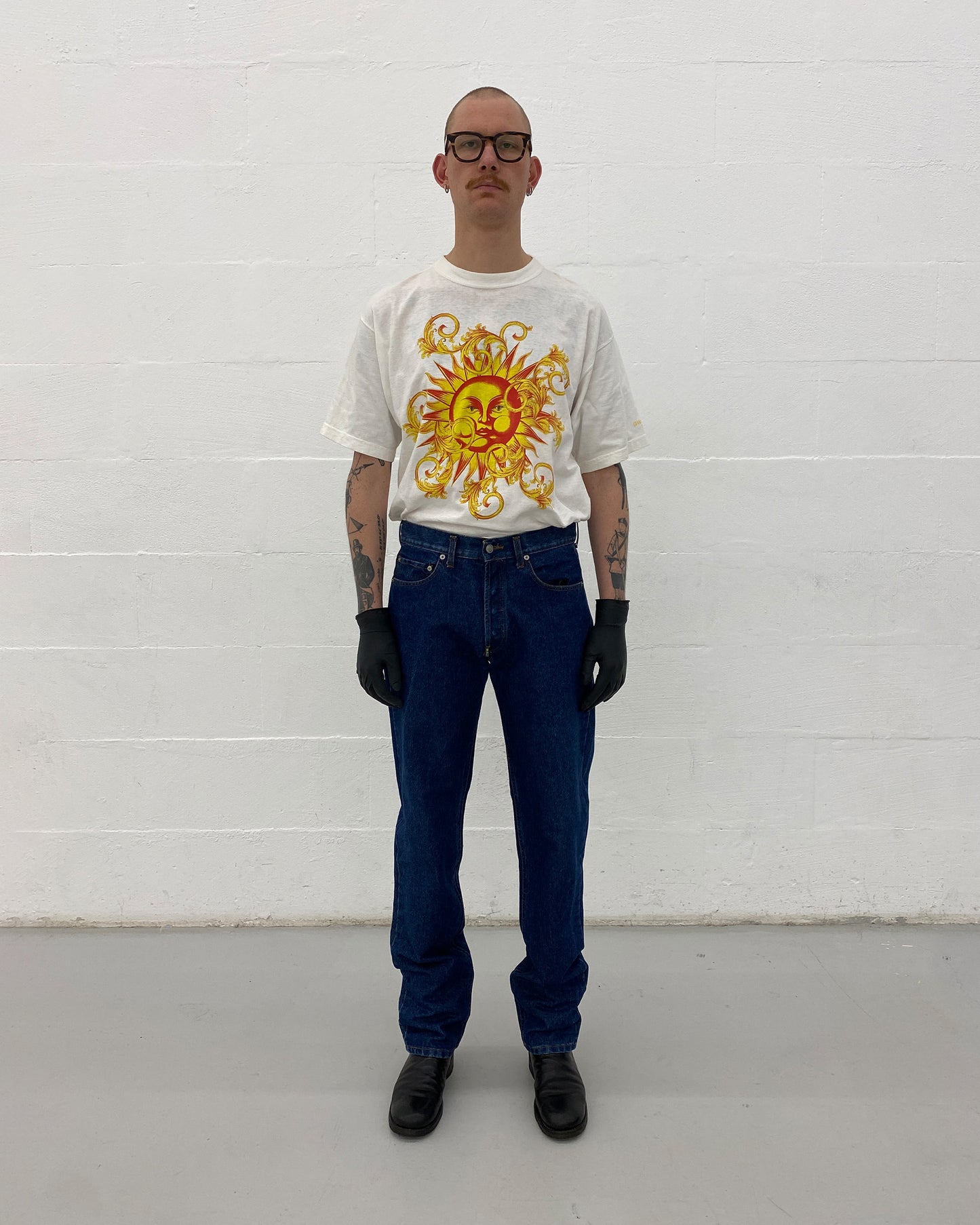 W.&L.T. Walter van Beirendonck by Mustang 1990s Glitter Denim Blue