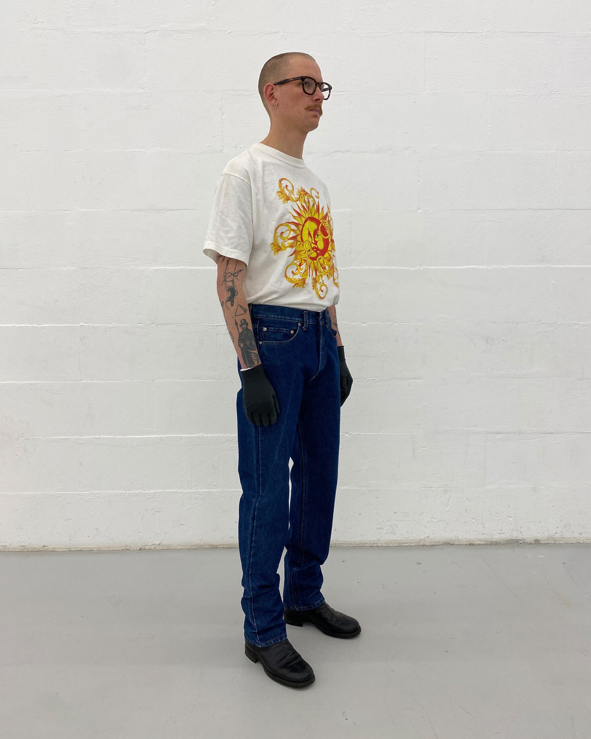 W.&L.T. Walter Van Beirendonck by Mustang 1990s Glitter Denim Blue