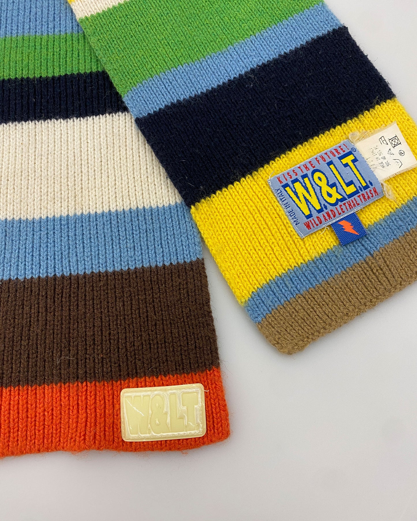 W.&L.T. Walter van Beirendonck 1990s Striped Wool Scarf Multicolor