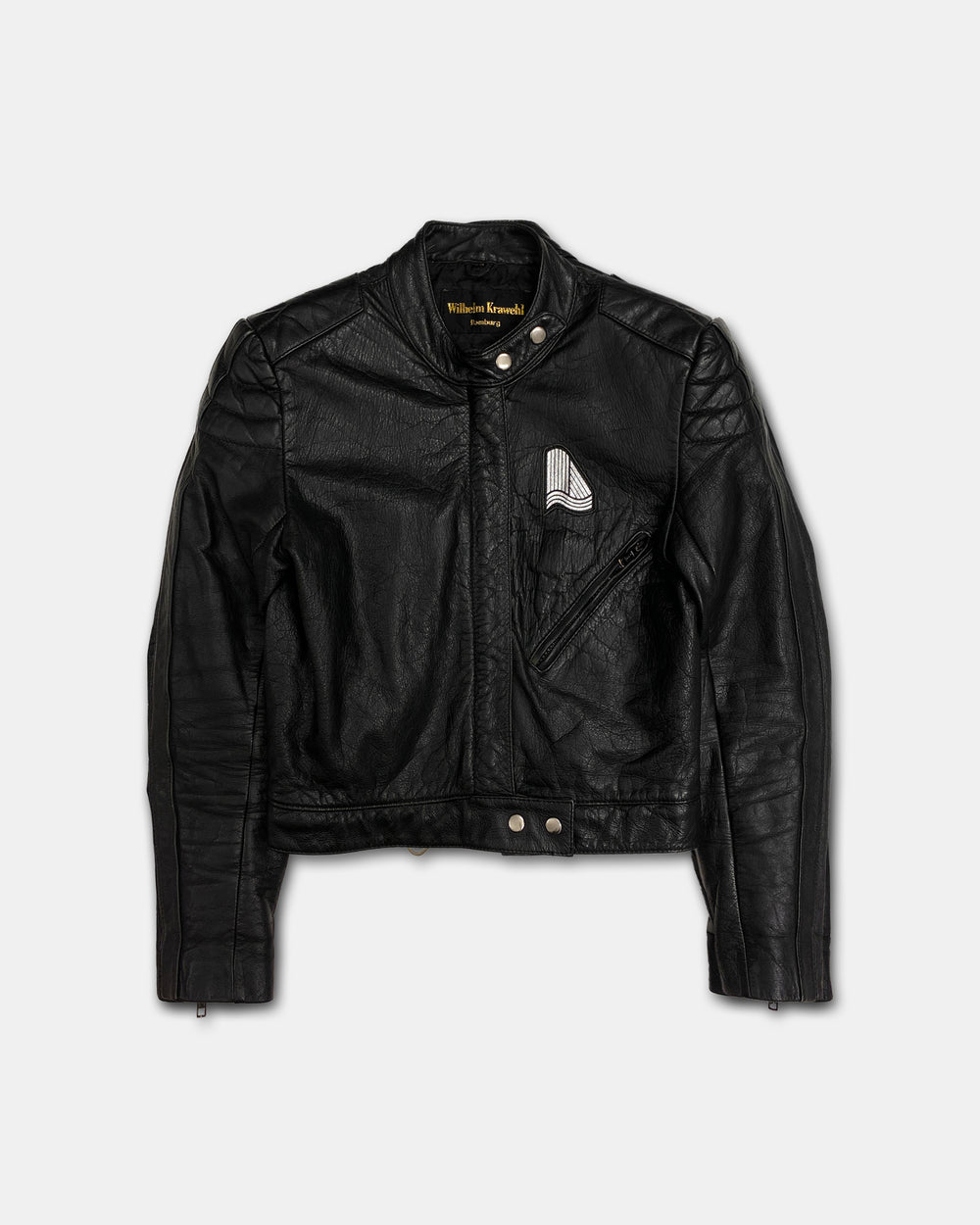 Wilhelm Krawehl 1970s Racing Leather Jacket Black