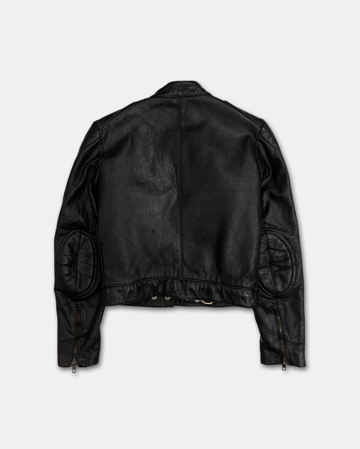 Wilhelm Krawehl 1970s Racing Leather Jacket Black