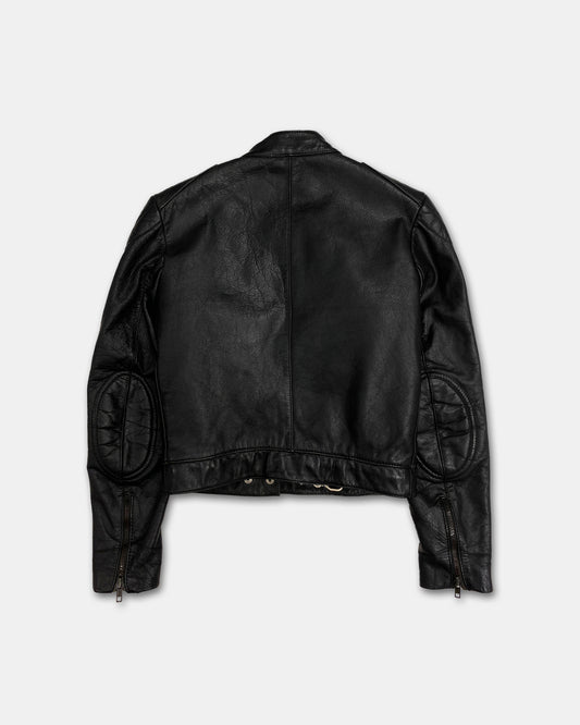 Wilhelm Krawehl 1970s Racing Leather Jacket Black