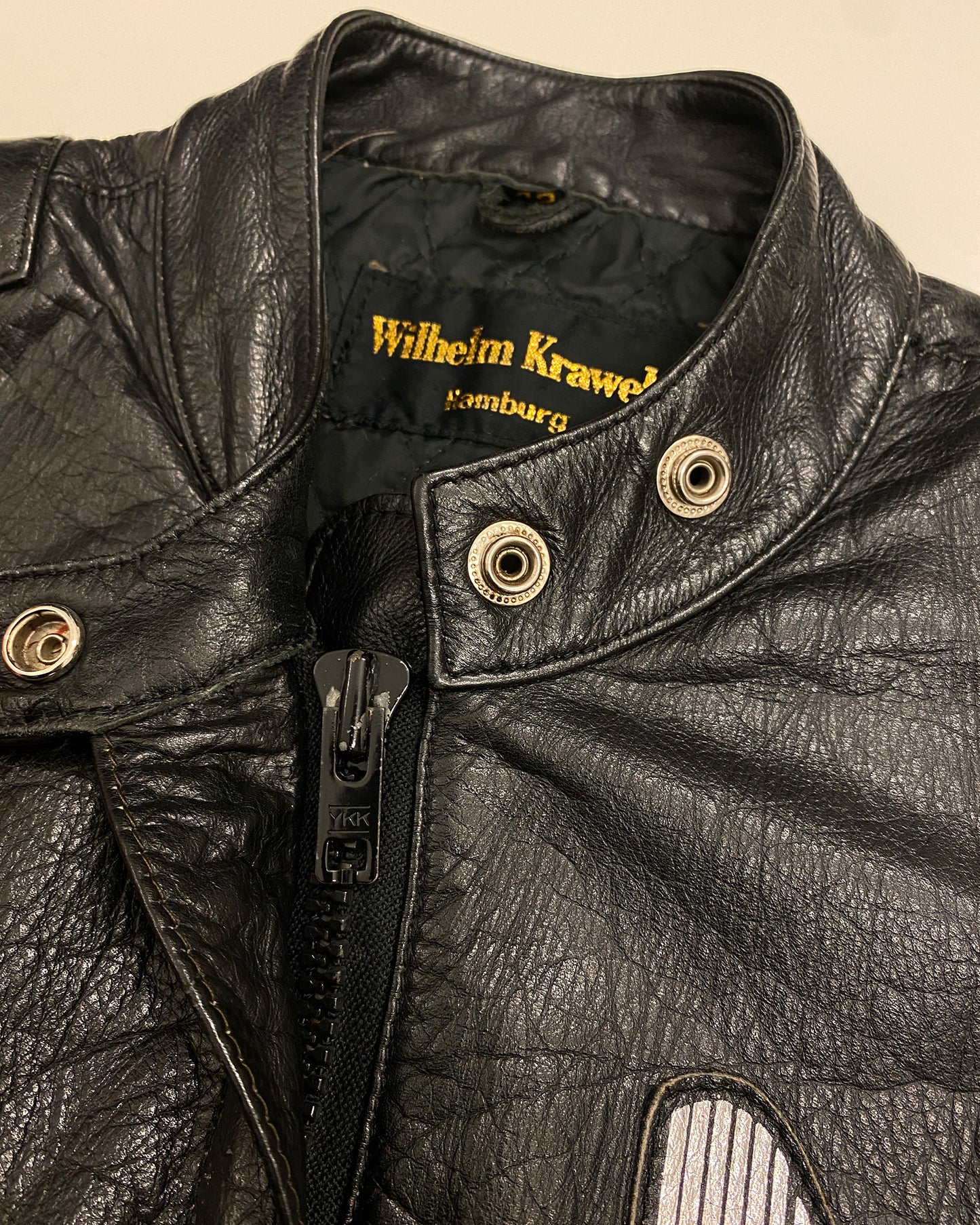 Wilhelm Krawehl 1970s Racing Leather Jacket Black