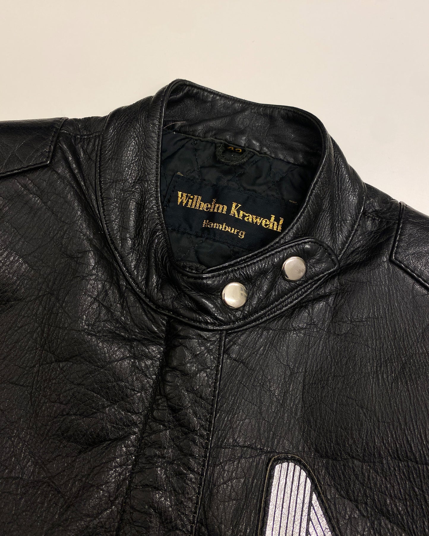 Wilhelm Krawehl 1970s Racing Leather Jacket Black