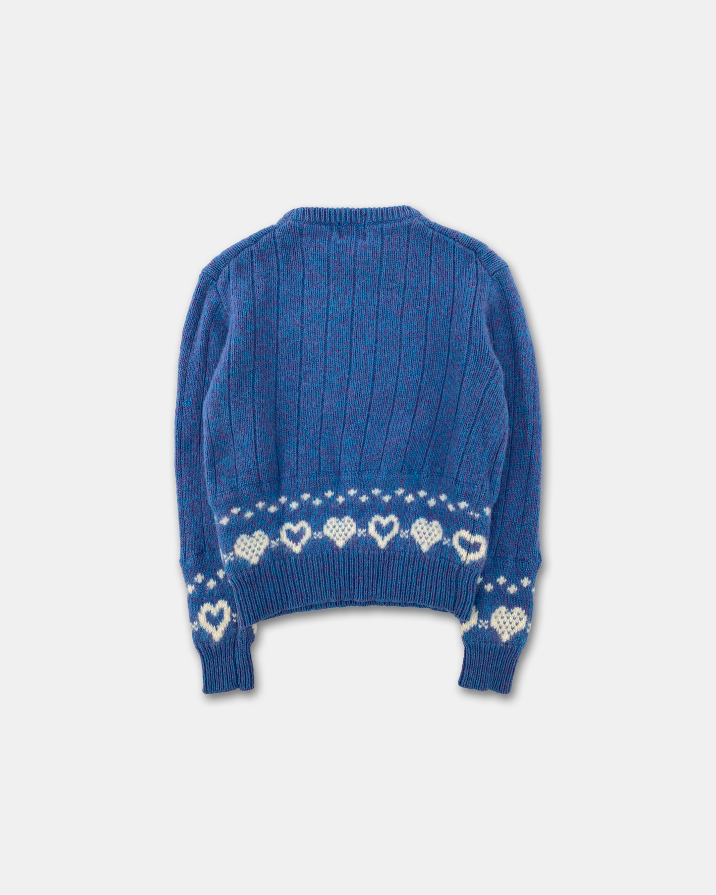 Woolrich 1980er Herzen Wollstrickpullover Blau 