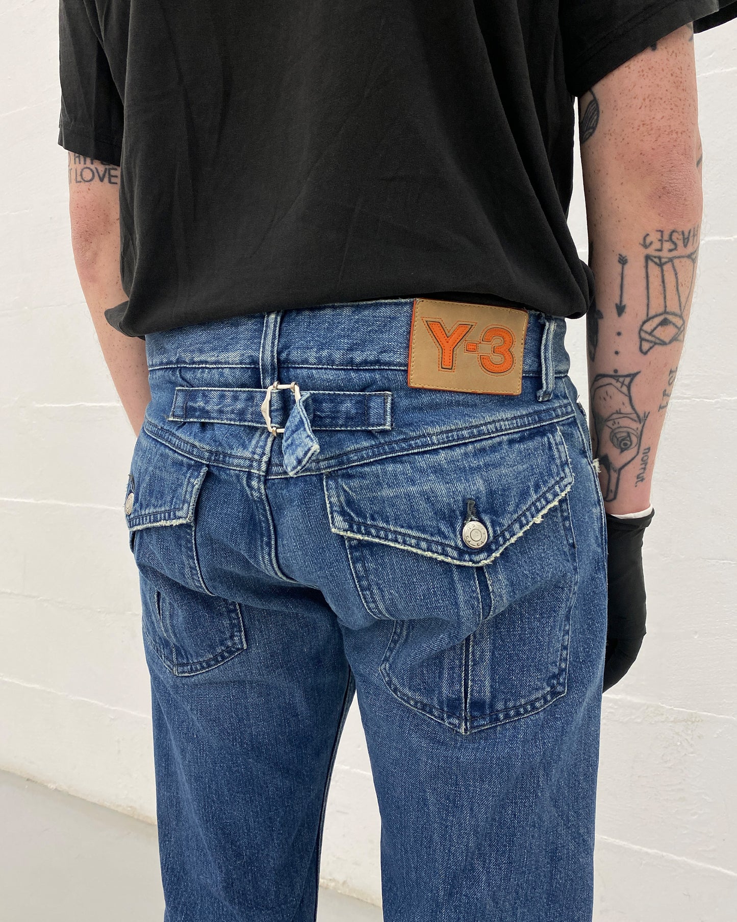 Y-3 2000s Buckleback Denim Blue