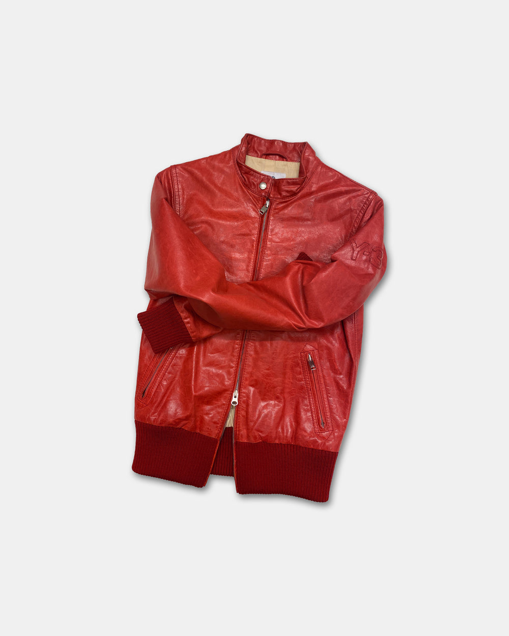 Y-3 2007 Racing Leather Jacket Red