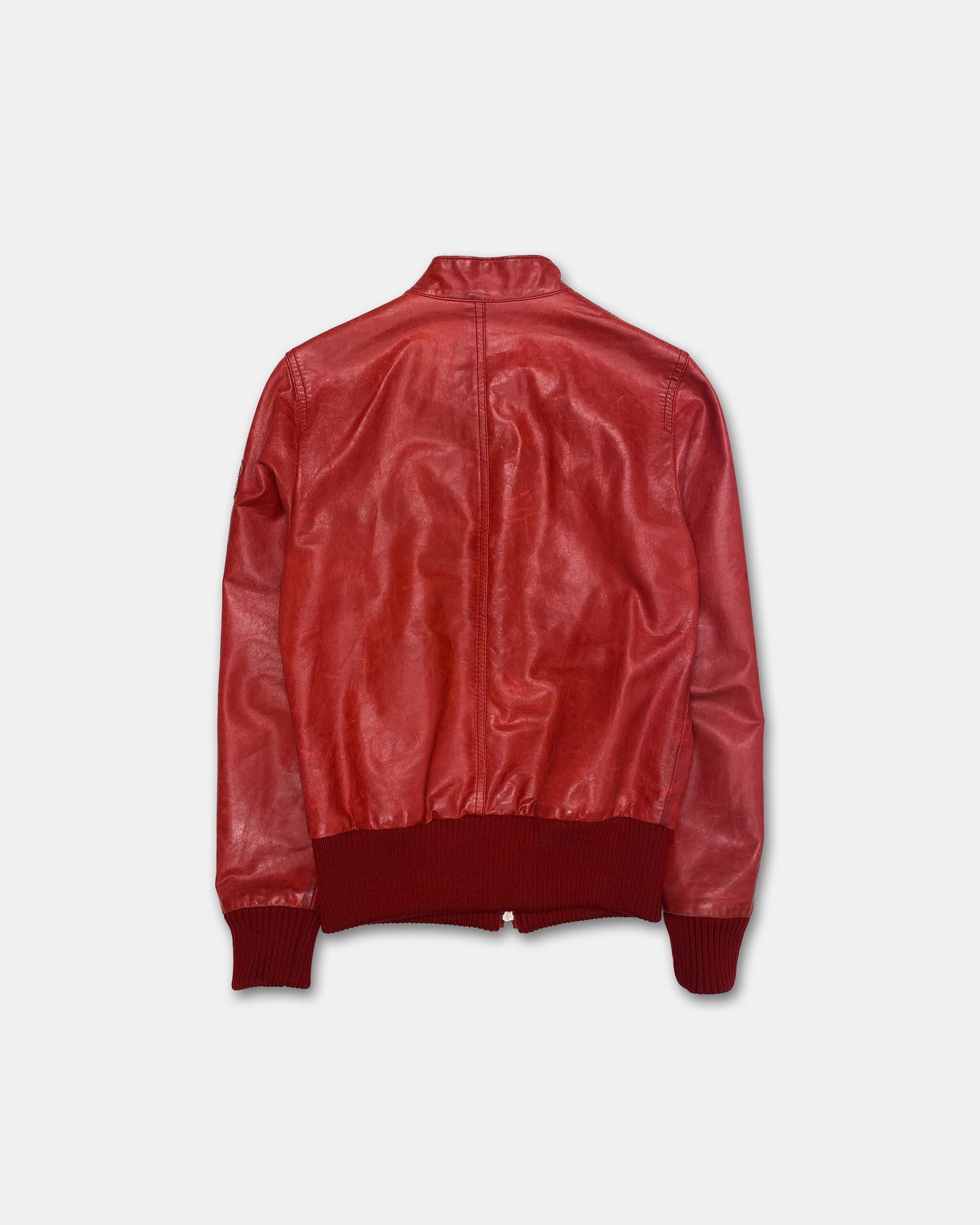 Y-3 2007 Racing Leather Jacket Red
