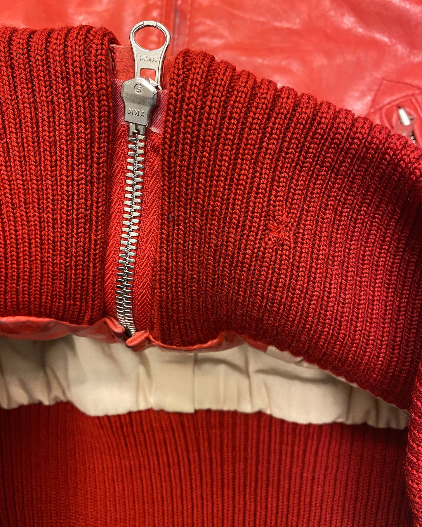 Y-3 2007 Racing Leather Jacket Red