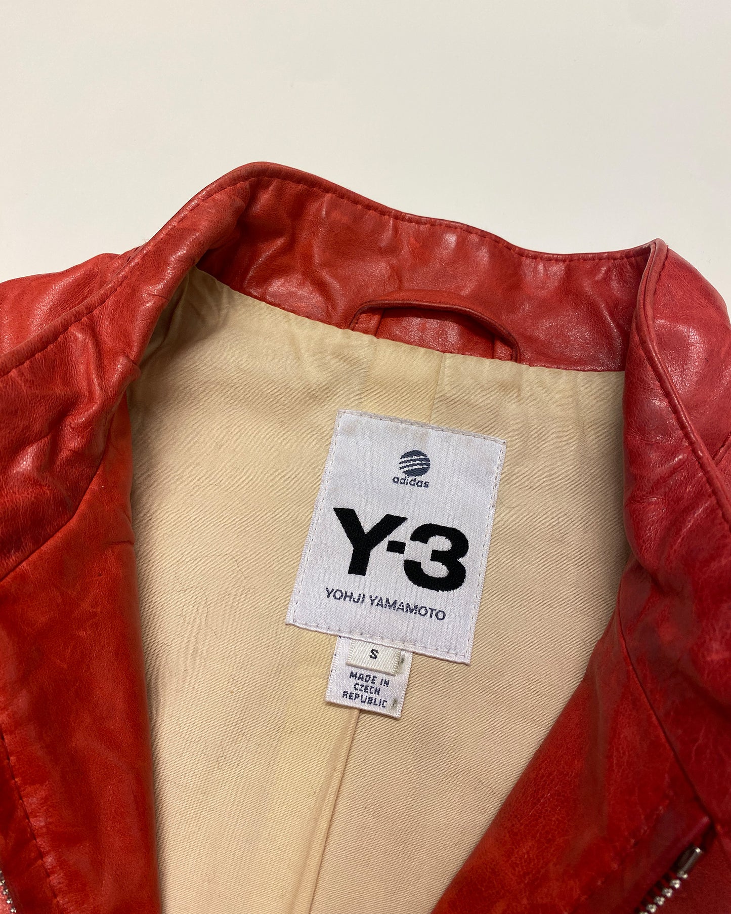 Y-3 2007 Racing Leather Jacket Red