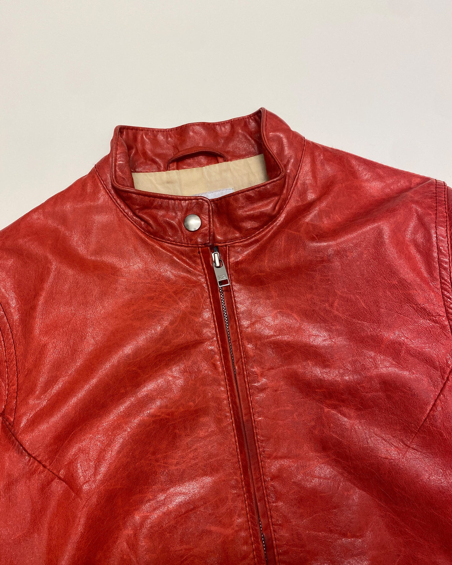 Y-3 2007 Racing Leather Jacket Red