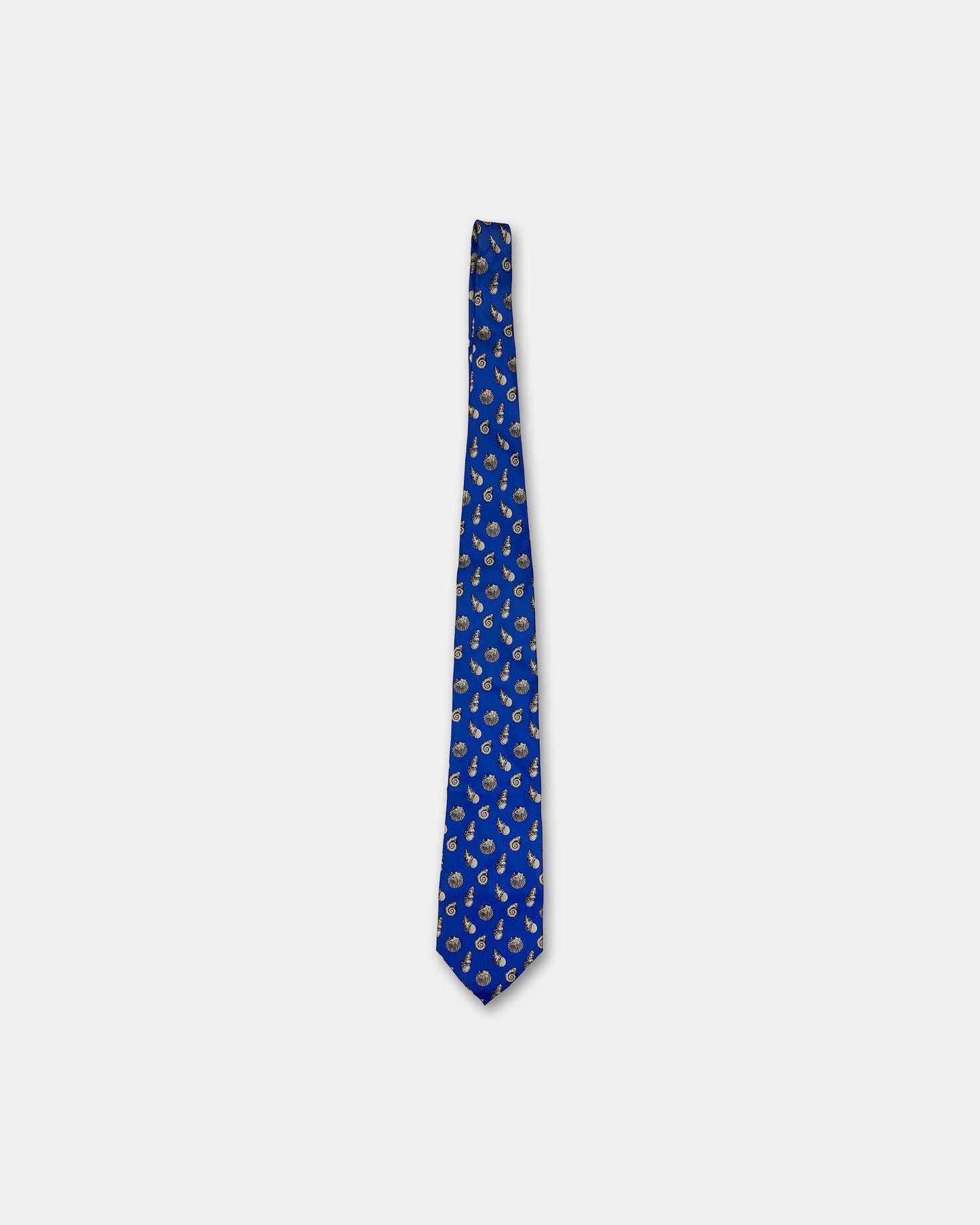 Yves Saint Laurent 2000s Seashell Monogram Tie Blue