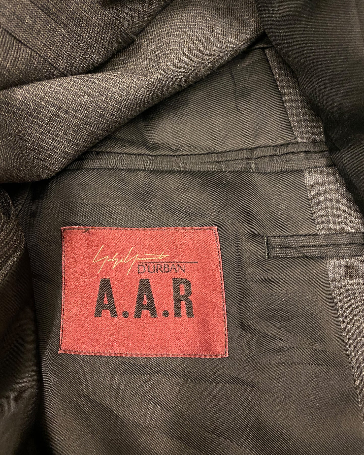 A.A.R. Yohji Yamamoto x Durban 1990s Striped Classic Blazer Jacket Grey