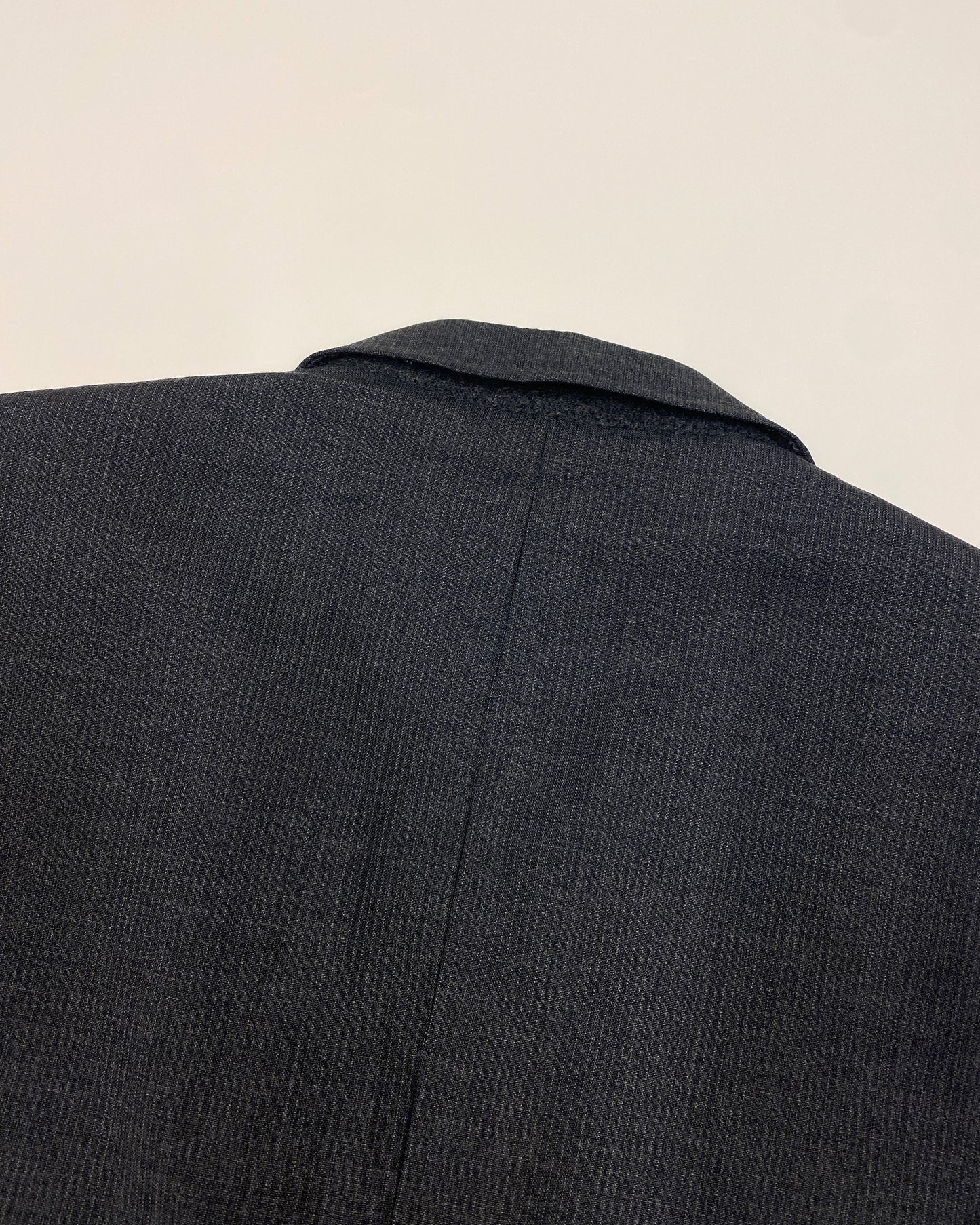 A.A.R. Yohji Yamamoto x Durban 1990s Striped Classic Blazer Jacket Grey