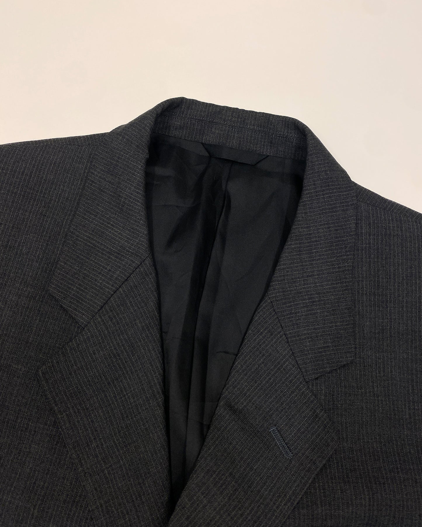 A.A.R. Yohji Yamamoto x Durban 1990s Striped Classic Blazer Jacket Grey