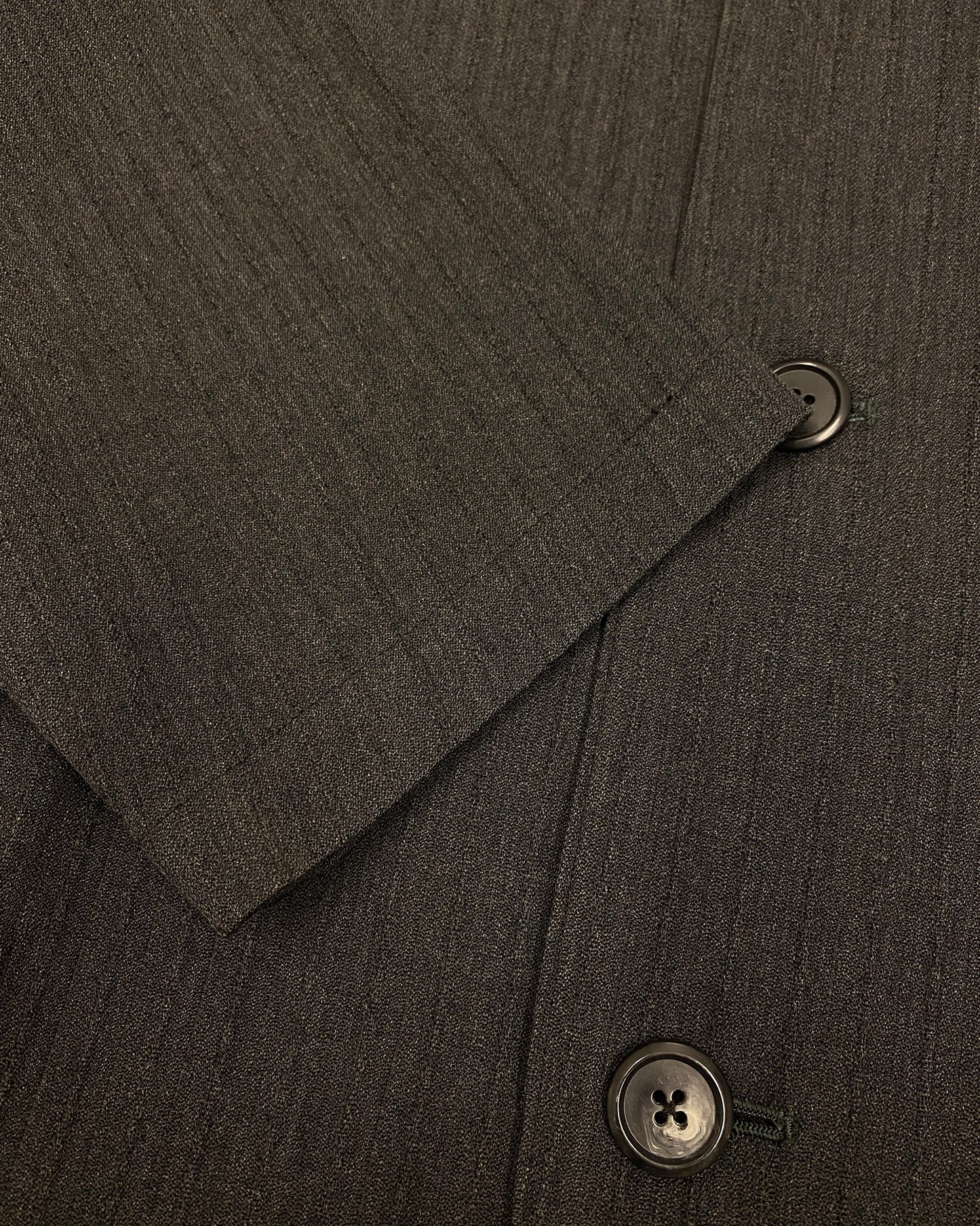 Yohji Yamamoto Pour Homme 1980s Structured Light Wool Blazer Jacket Dark Grey