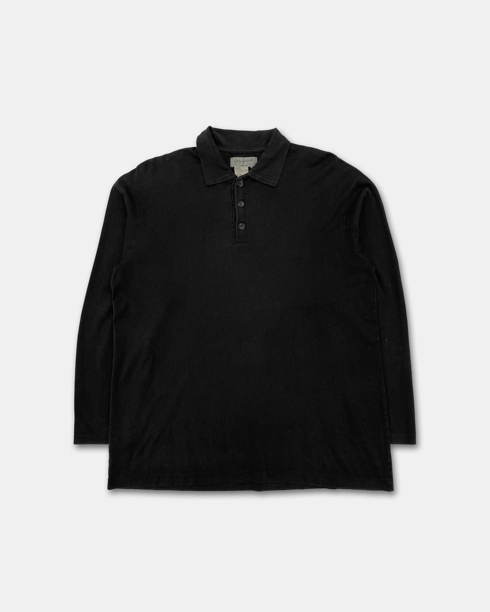 Yohji Yamamoto Pour Homme 2000s Longsleeve Polo Shirt Black