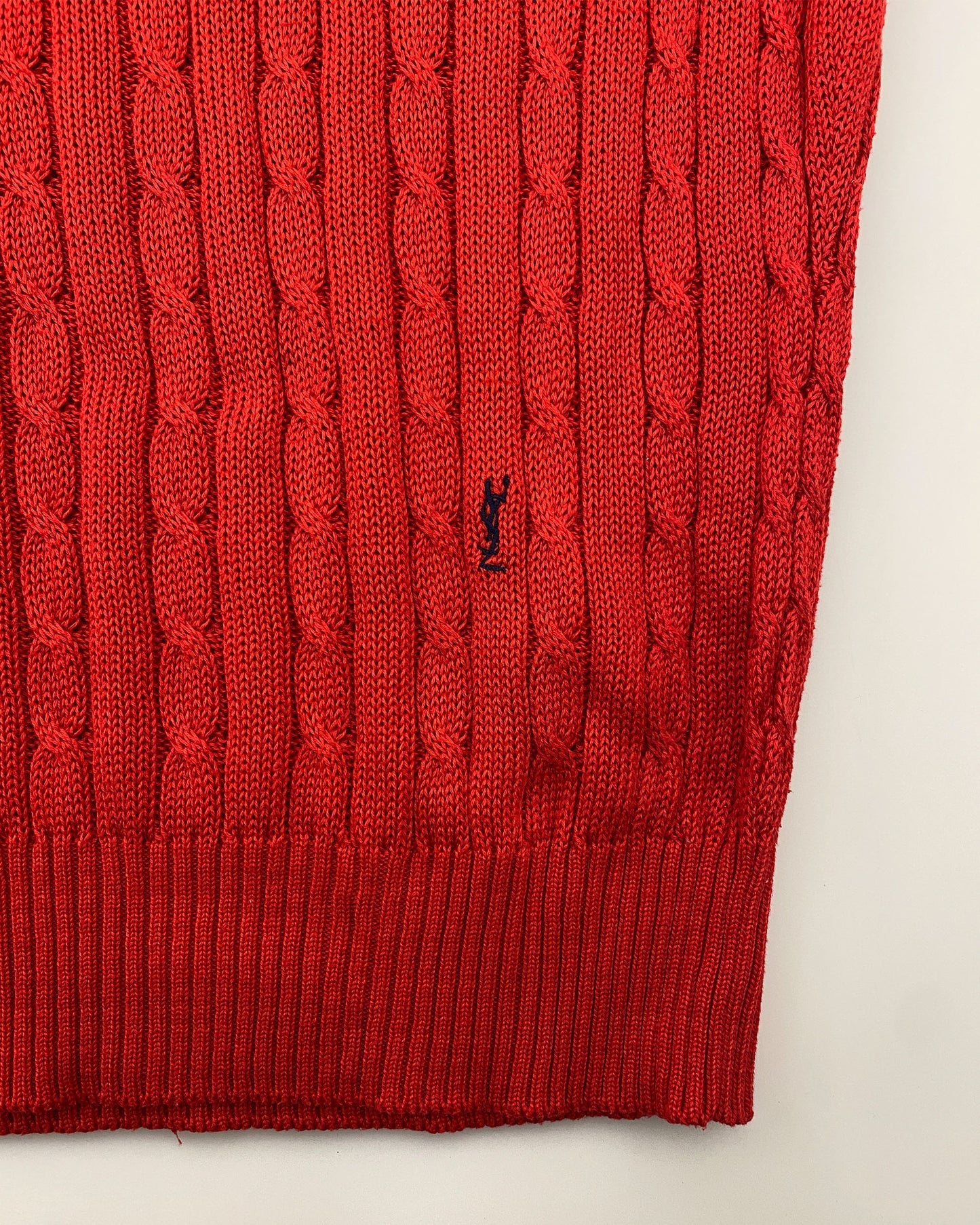 Yves Saint Laurent 1990s Knit Sweater Vest Red