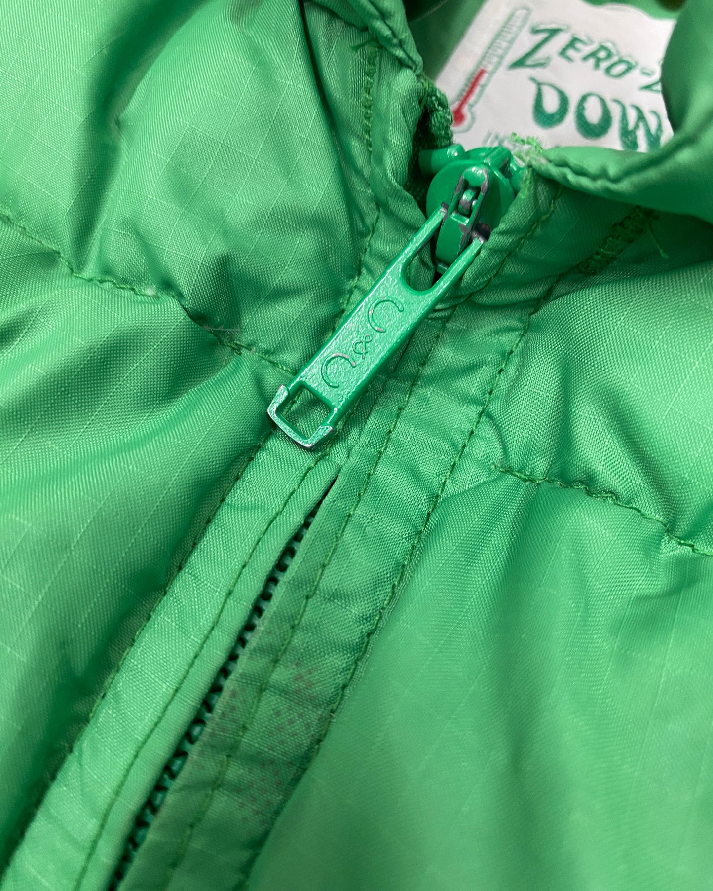 Zero-Zone Down 1970s Down Puffer Vest Green