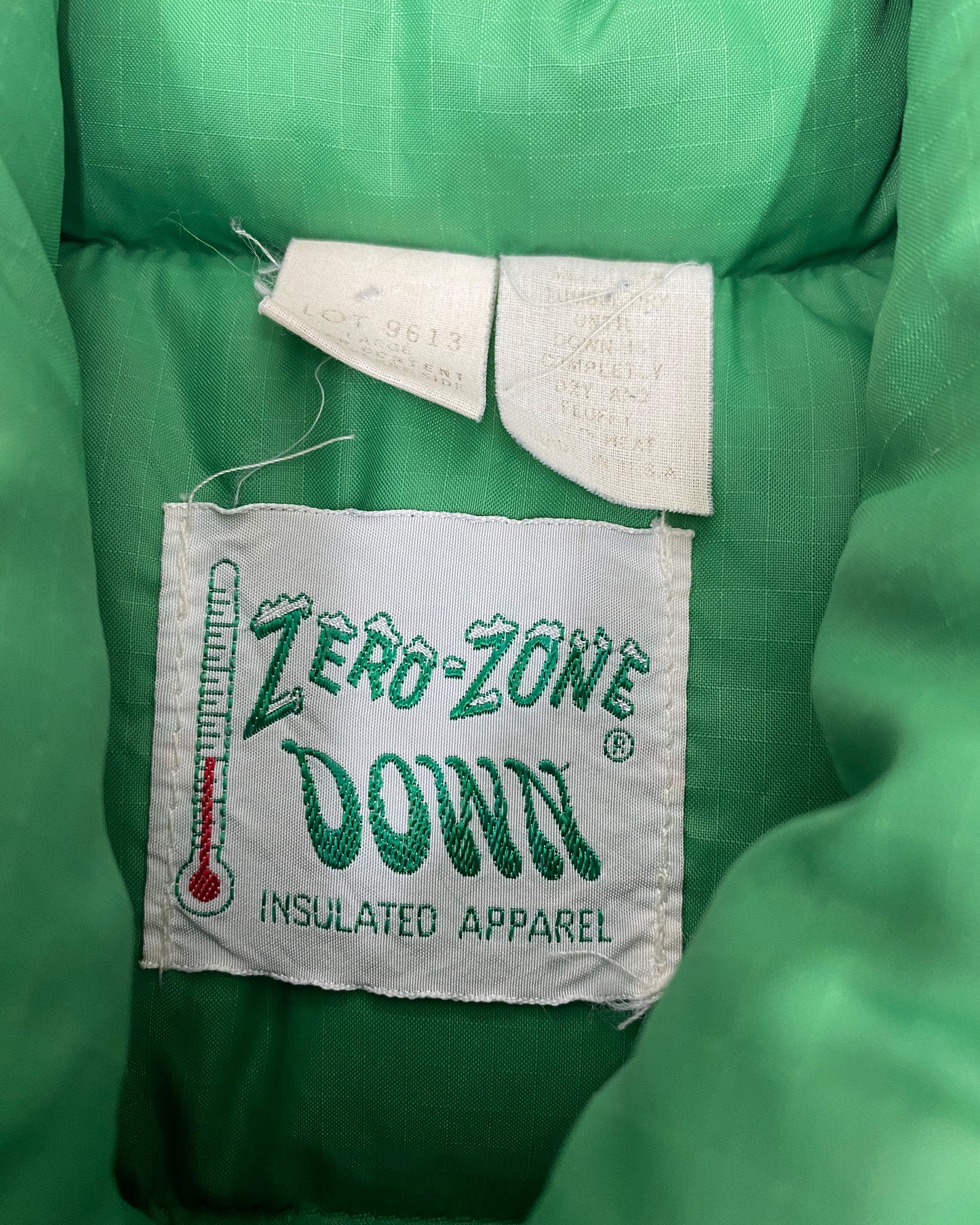 Zero-Zone Down 1970s Down Puffer Vest Green